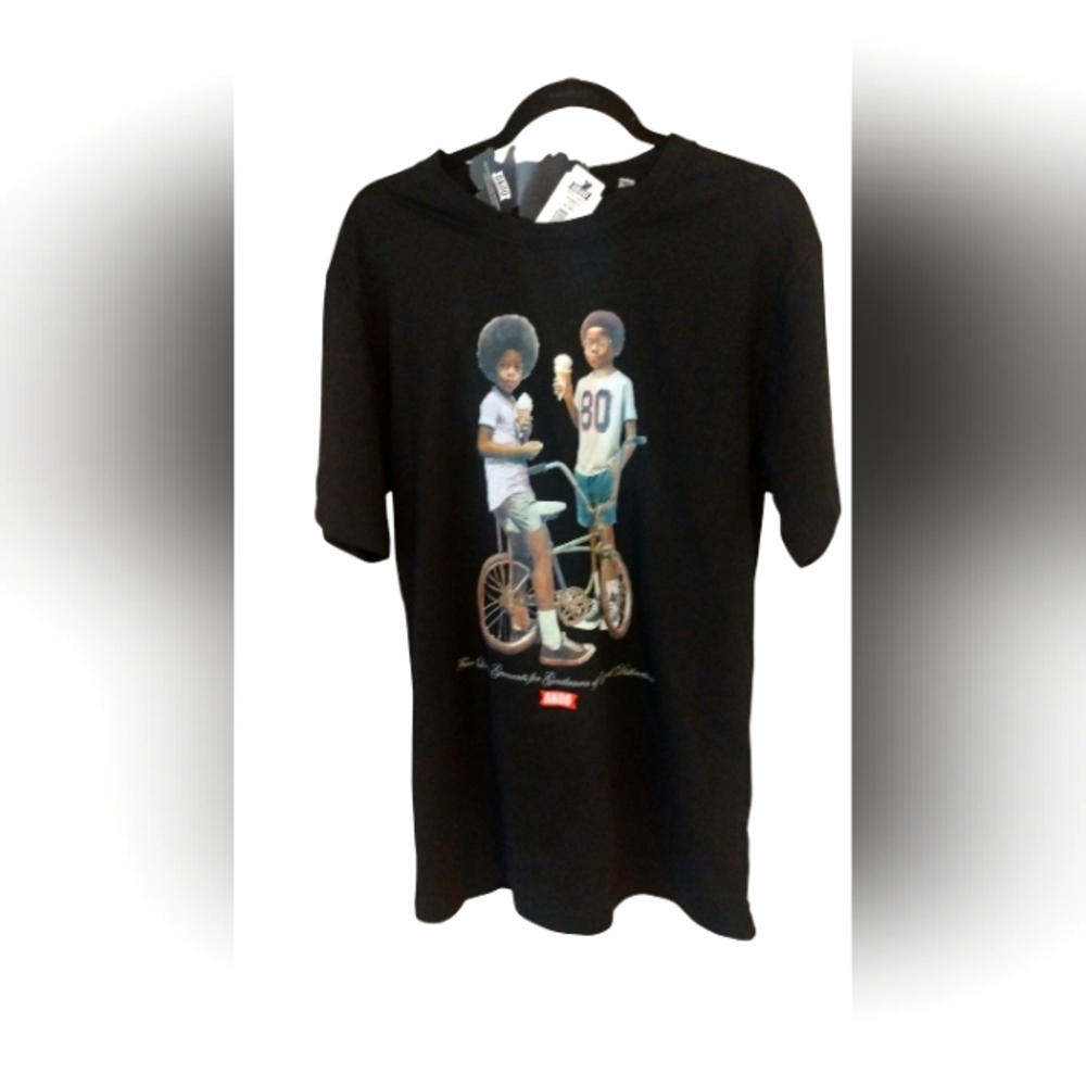 Akoo Authentic 100 Cotton Hip Hop Short Sleeve Black T Shirt SZ M NWT